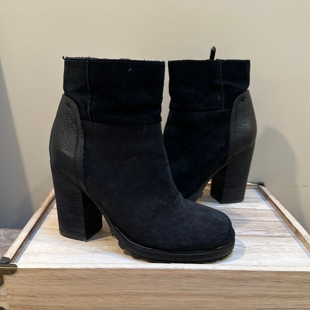 Sam Edelman Taya Suede & Leather Heeled Bootie